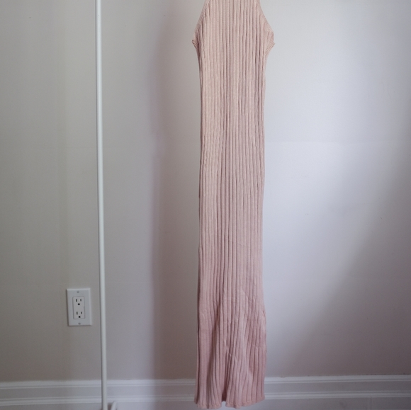 📌BOGO Beige Knit Bodycon Dress Halter Neck - Picture 3 of 3